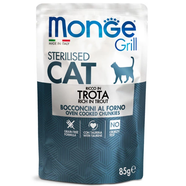 Monge Grill Grain Free Feline 85 Gr - Adult Agnello 6 Monge Grill Grain Free Feline 85 Gr - Adult Agnello - immagine 4
