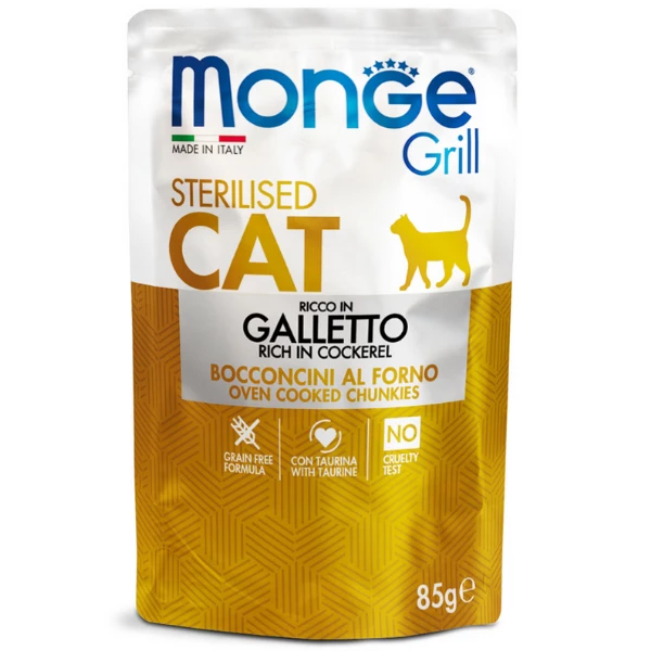 Monge Grill Grain Free Feline 85 Gr - Adult Agnello 5 Monge Grill Grain Free Feline 85 Gr - Adult Agnello - immagine 3