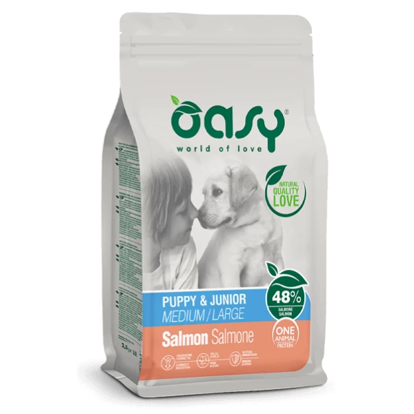 Oasy Monoproteico Puppy Medium Large Salmone - 12 Kg 3 Oasy Monoproteico Puppy Medium Large Salmone - 12 Kg