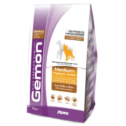 Monge Gemon Medium Puppy & Junior Con Pollo E Riso - 15 Kg