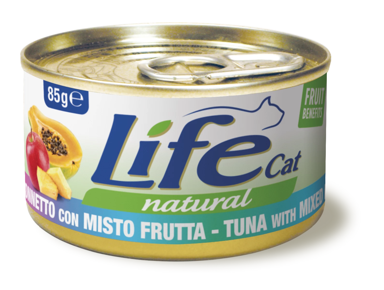 LifeCat Life Cat Natural Con Frutta 85 Gr - Tonno Con Mix Di Frutta 3 LifeCat Life Cat Natural Con Frutta 85 Gr - Tonno Con Mix Di Frutta