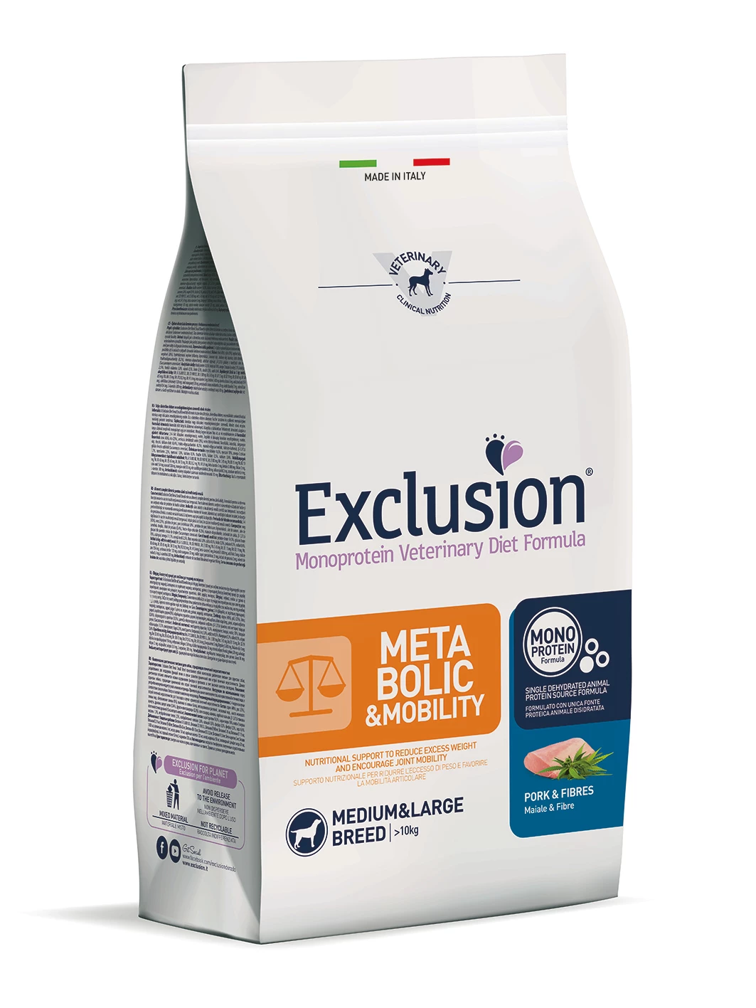 Exclusion Diet Metabolic & Mobility Medium/Large Breed Maiale E Fibre - 12 Kg 3 Exclusion Diet Metabolic & Mobility Medium/Large Breed Maiale E Fibre - 12 Kg