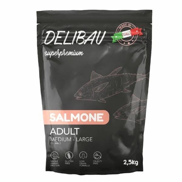 Delibau Superpremium Cibo Per Cani Adult Medium-Large Salmone - 2,5 Kg 3 Delibau Superpremium Cibo Per Cani Adult Medium-Large Salmone - 2,5 Kg