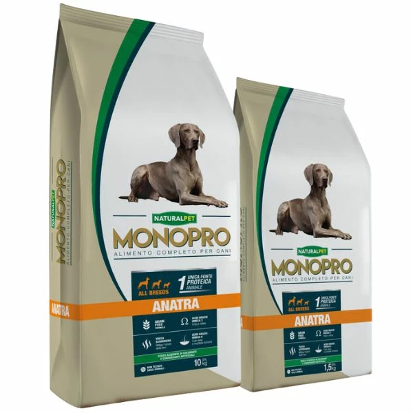Naturalpet Monopro Dog All Breeds Grain Free Anatra - 1,5 Kg 3 Naturalpet Monopro Dog All Breeds Grain Free Anatra - 1,5 Kg