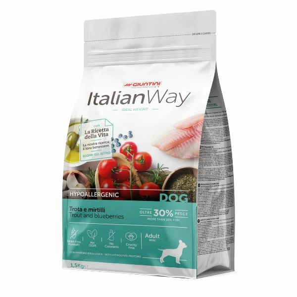 Italian Way ItalianWay Hypoallergenic Mini Adult Trota E Mirtilli - 1,5 Kg 3 Italian Way ItalianWay Hypoallergenic Mini Adult Trota E Mirtilli - 1,5 Kg