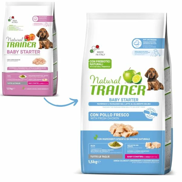 Natural Trainer Baby Starter All Size Con Pollo Fresco - 1,5 Kg 4 Natural Trainer Baby Starter All Size Con Pollo Fresco - 1,5 Kg - immagine 2