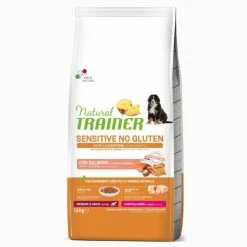 Natural Trainer Sensitive No Gluten Medium/Maxi Puppy E Junior Con Salmone - 3 Kg