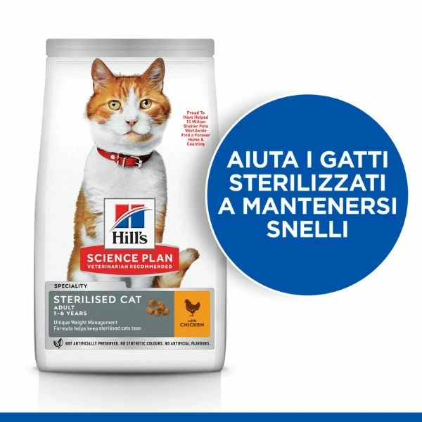 Hill's Science Plan Adult Sterilised Cat Alimento Per Gatti Al Pollo - 1,5 Kg 4 Hill's Science Plan Adult Sterilised Cat Alimento Per Gatti Al Pollo - 1,5 Kg - immagine 2