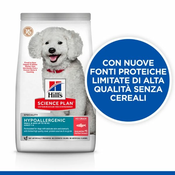 Hill's Science Plan Hypoallergenic Adult Small&Mini Dog Al Salmone - 1,5 Kg 6 Hill's Science Plan Hypoallergenic Adult Small&Mini Dog Al Salmone - 1,5 Kg - immagine 4