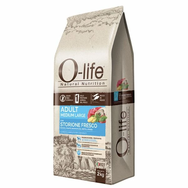 O'life O-life Dog Grain Free Adult Medium/Large Storione E Tonno - 10 Kg 3 O'life O-life Dog Grain Free Adult Medium/Large Storione E Tonno - 10 Kg