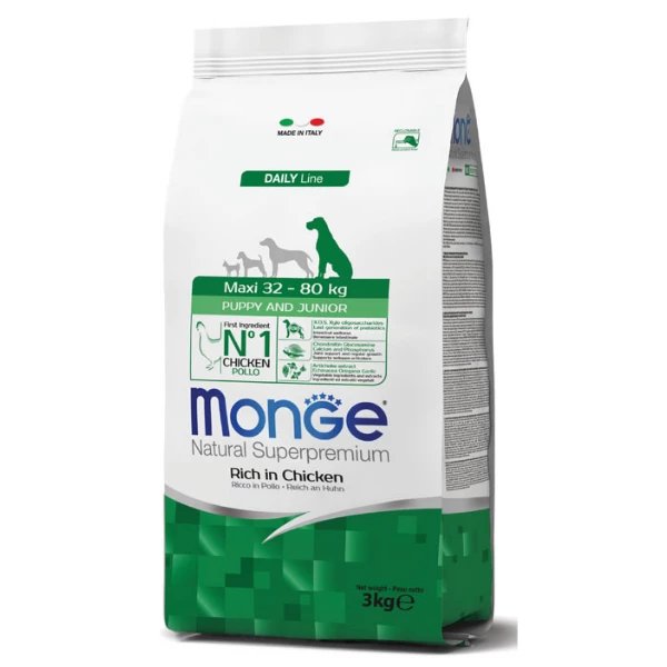 Monge Natural Superpremium Maxi Puppy & Junior Ricco Di Pollo - 12 Kg 3 Monge Natural Superpremium Maxi Puppy & Junior Ricco Di Pollo - 12 Kg