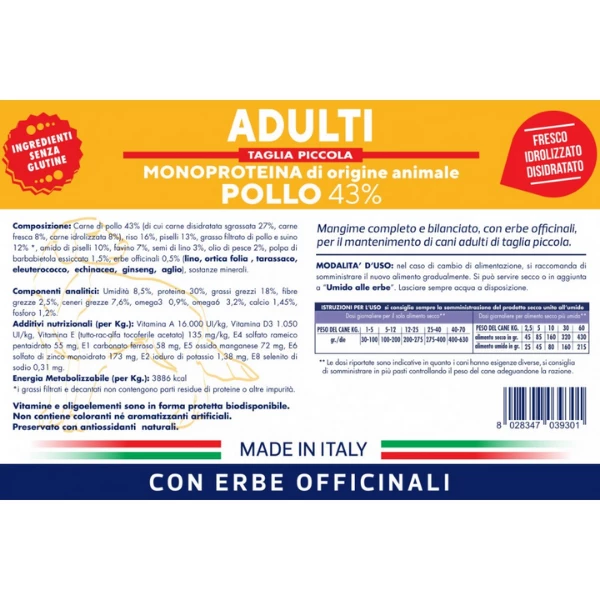 Vet Line Secco Monoproteico Cane Adult Taglia Piccola Pollo - 3 Kg 4 Vet Line Secco Monoproteico Cane Adult Taglia Piccola Pollo - 3 Kg - immagine 2
