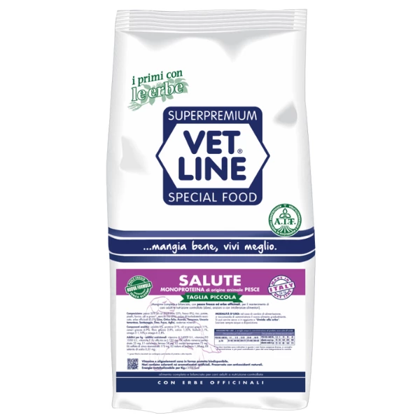 Vet Line Secco Monoproteico Cane Salute Taglia Piccola Pesce - 3 Kg 3 Vet Line Secco Monoproteico Cane Salute Taglia Piccola Pesce - 3 Kg