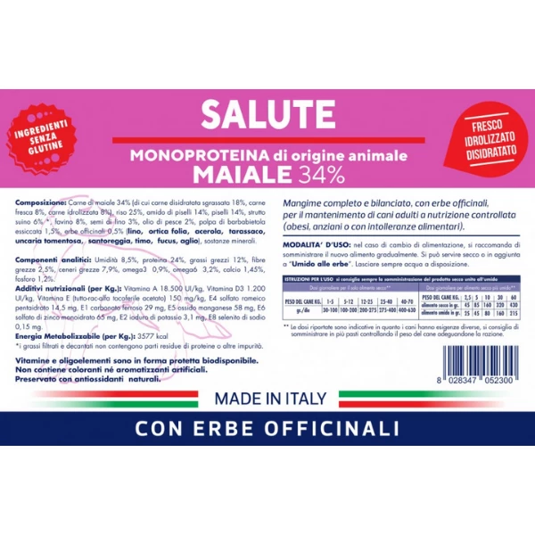 Vet Line Secco Monoproteico Cane Salute Maiale - 3 Kg 4 Vet Line Secco Monoproteico Cane Salute Maiale - 3 Kg - immagine 2