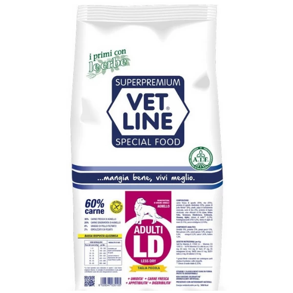 Vet Line Secco Monoproteico Cane Adult Taglia Piccola Less Dry Agnello - 1 Kg 3 Vet Line Secco Monoproteico Cane Adult Taglia Piccola Less Dry Agnello - 1 Kg