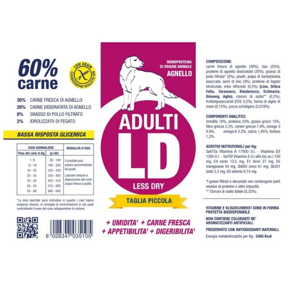 Vet Line Secco Monoproteico Cane Adult Taglia Piccola Less Dry Agnello - 1 Kg 4 Vet Line Secco Monoproteico Cane Adult Taglia Piccola Less Dry Agnello - 1 Kg - immagine 2