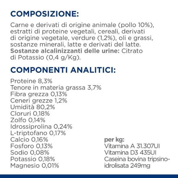 Hill's Prescription Diet Feline C/d Urinary Stress 82 Gr - Spezzatino Pollo E Verdure 6 Hill's Prescription Diet Feline C/d Urinary Stress 82 Gr - Spezzatino Pollo E Verdure - immagine 4