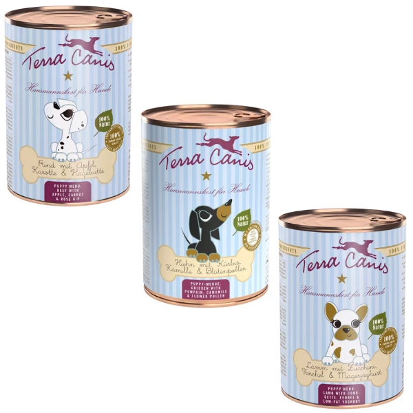 Terra Canis Umido Cane Puppy 400 Gr - Manzo Con Mela, Carota E Rosa Canina 3 Terra Canis Umido Cane Puppy 400 Gr - Manzo Con Mela, Carota E Rosa Canina
