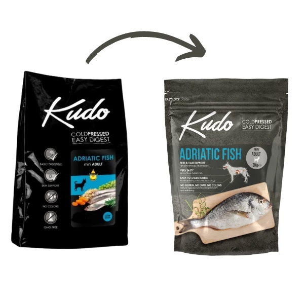 Kudo Low Grain Adult Mini Adriatic Fish - 3 Kg 4 Kudo Low Grain Adult Mini Adriatic Fish - 3 Kg - immagine 2