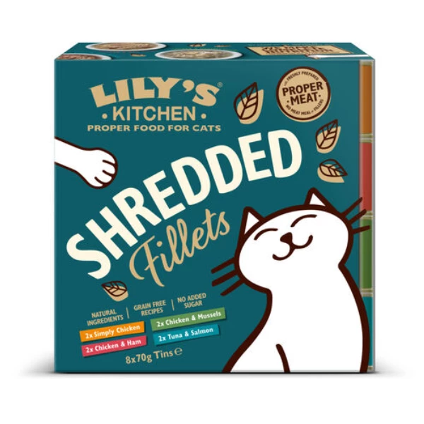 Lily's Kitchen Cat Multipack Shredded Fillets - Multipack 8x70 Gr 3 Lily's Kitchen Cat Multipack Shredded Fillets - Multipack 8x70 Gr