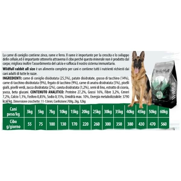 Wildfull Grain Free Adult All Breeds Coniglio - 2 Kg 4 Wildfull Grain Free Adult All Breeds Coniglio - 2 Kg - immagine 2