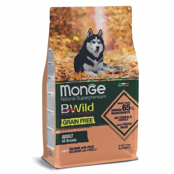 Monge Bwild Dog Adult Grain Free Salmone - 2,5 Kg 3 Monge Bwild Dog Adult Grain Free Salmone - 2,5 Kg