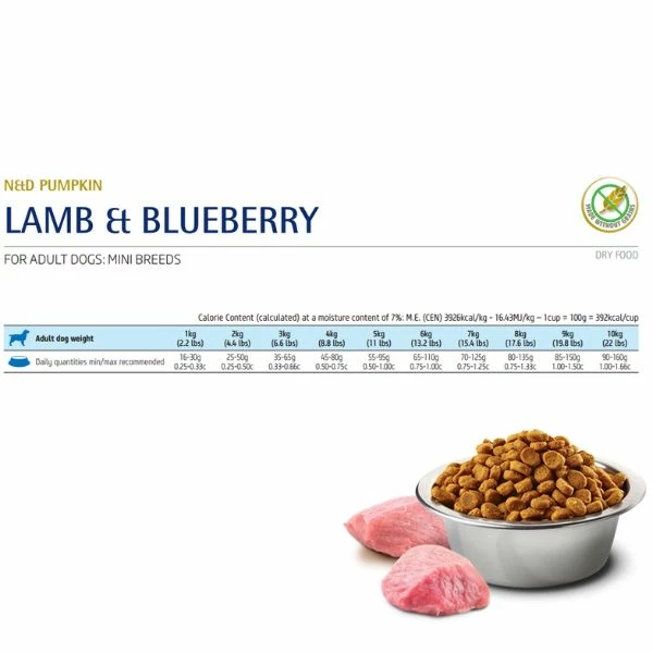 Farmina N&D Grain Free Pumpkin Adult Mini Agnello E Mirtillo - 2,5 Kg 4 Farmina N&D Grain Free Pumpkin Adult Mini Agnello E Mirtillo - 2,5 Kg - immagine 2