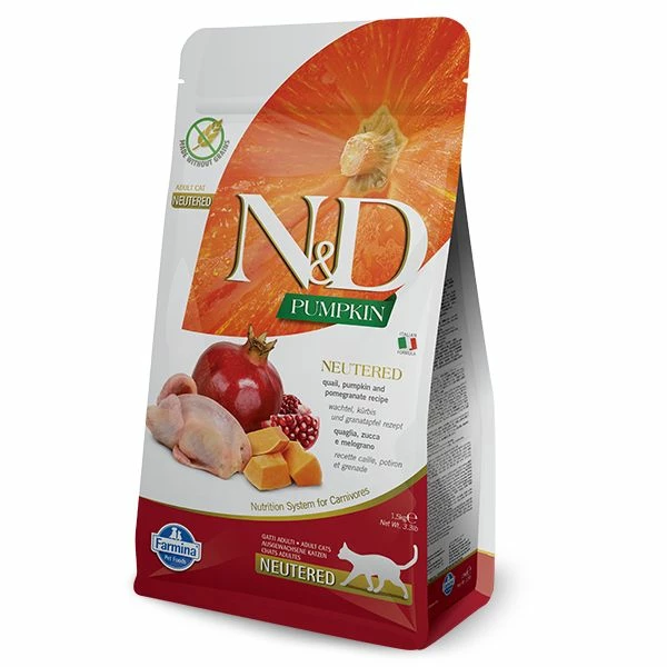 Farmina N&D Pumpkin Grain Free Neutered Feline Quaglia Zucca E Melograno - 5 Kg 3 Farmina N&D Pumpkin Grain Free Neutered Feline Quaglia Zucca E Melograno - 5 Kg