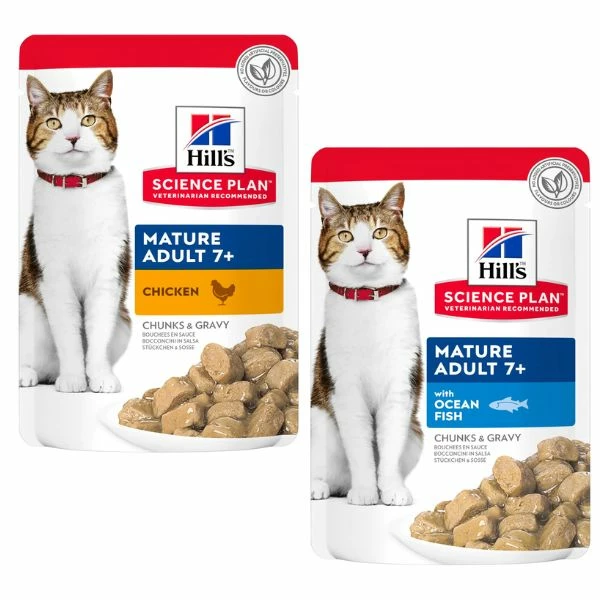 Hill's Science Plan Mature Adult 7+ Alimento Per Gatti 85 Gr - Con Pesce Oceanico 3 Hill's Science Plan Mature Adult 7+ Alimento Per Gatti 85 Gr - Con Pesce Oceanico