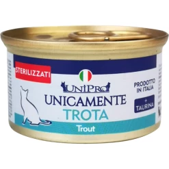 Unipro Monoproteico Unipro Unicamente Sterilizzato 85 Gr - Monoproteico Quaglia -Cibo per gatti negozio sterilizzato trota